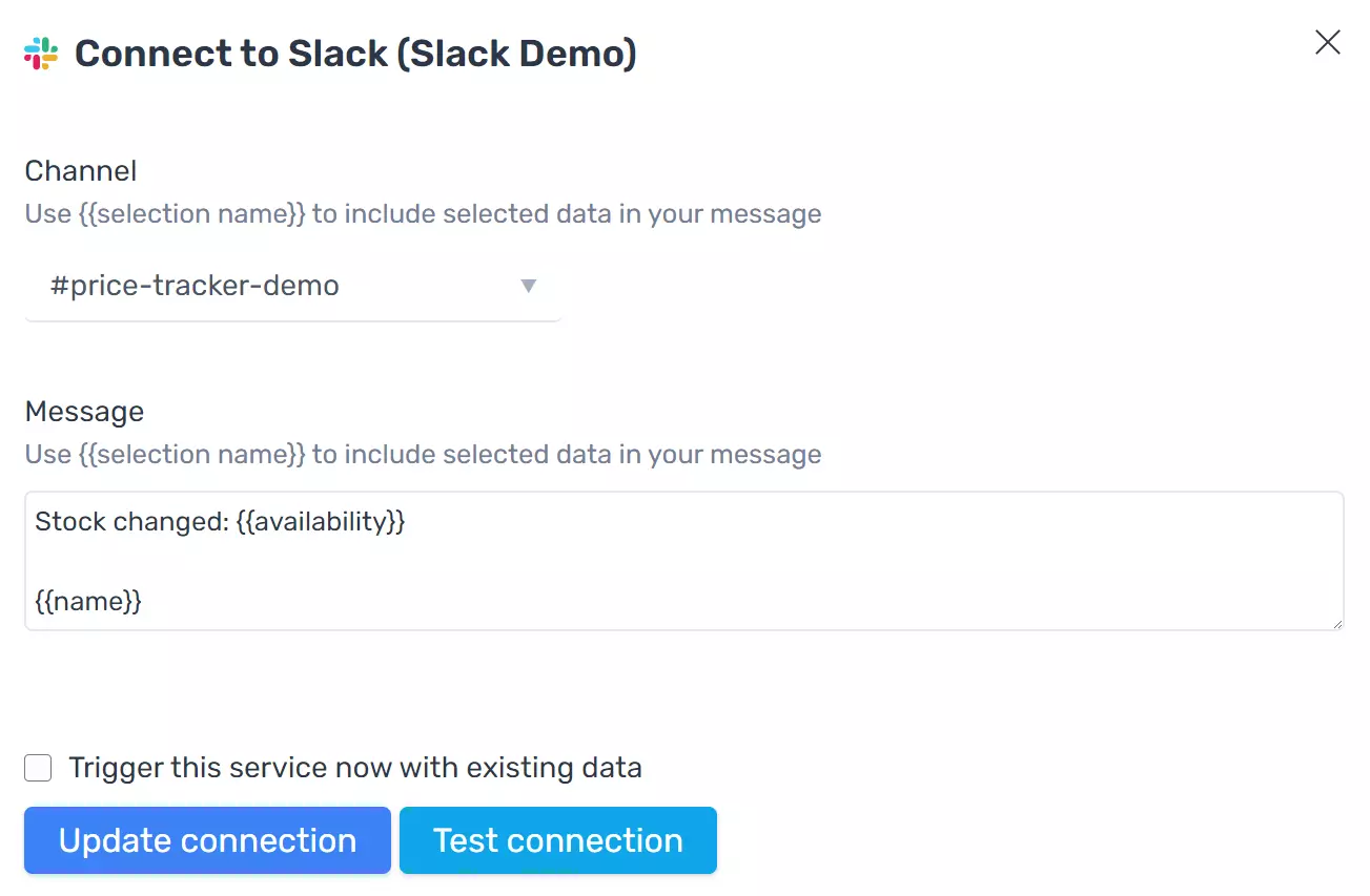 Send a message to Slack when the availability changes