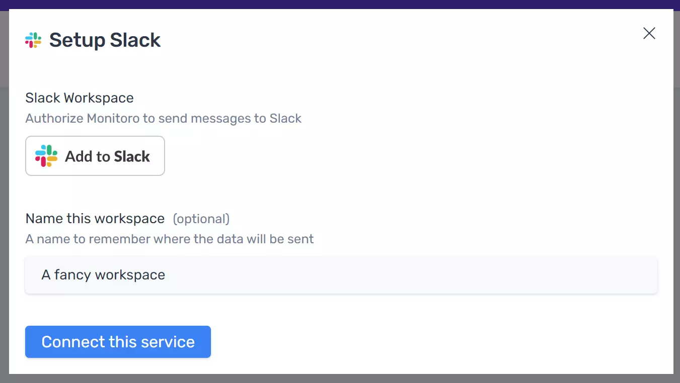 Connect a new Slack account