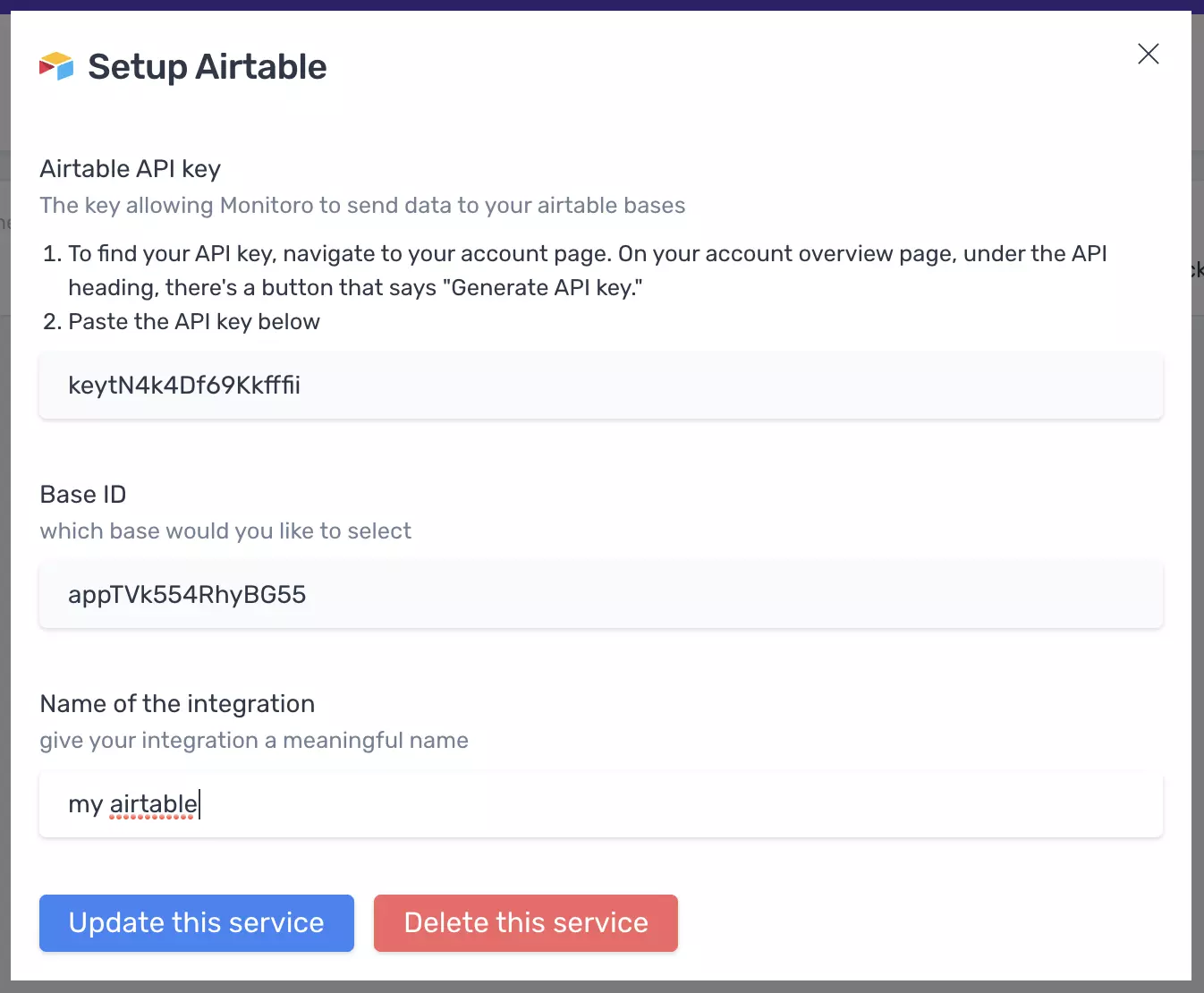 Connect a new Airtable account