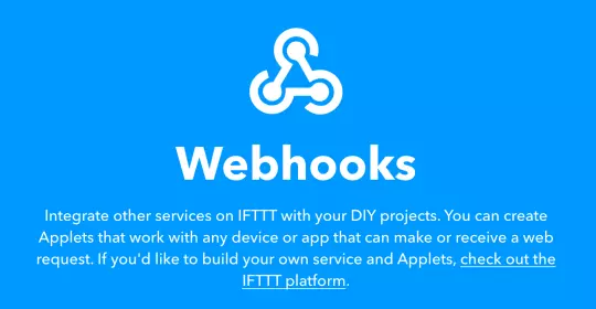 Webhook settings in IFTTT