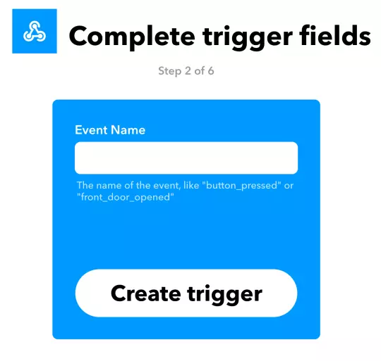 Create the trigger step in IFTTT